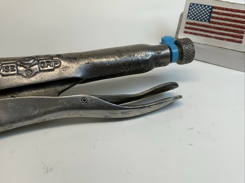 Petersen Dewitt Vise Grip 10R Locking Pliers - Straight Jaw, 9”, USA - Lt. Blue - Picture 4 of 12