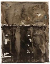 No.964 Original Abstract Modern Minimal Landscape Painting By K.A.Davis 