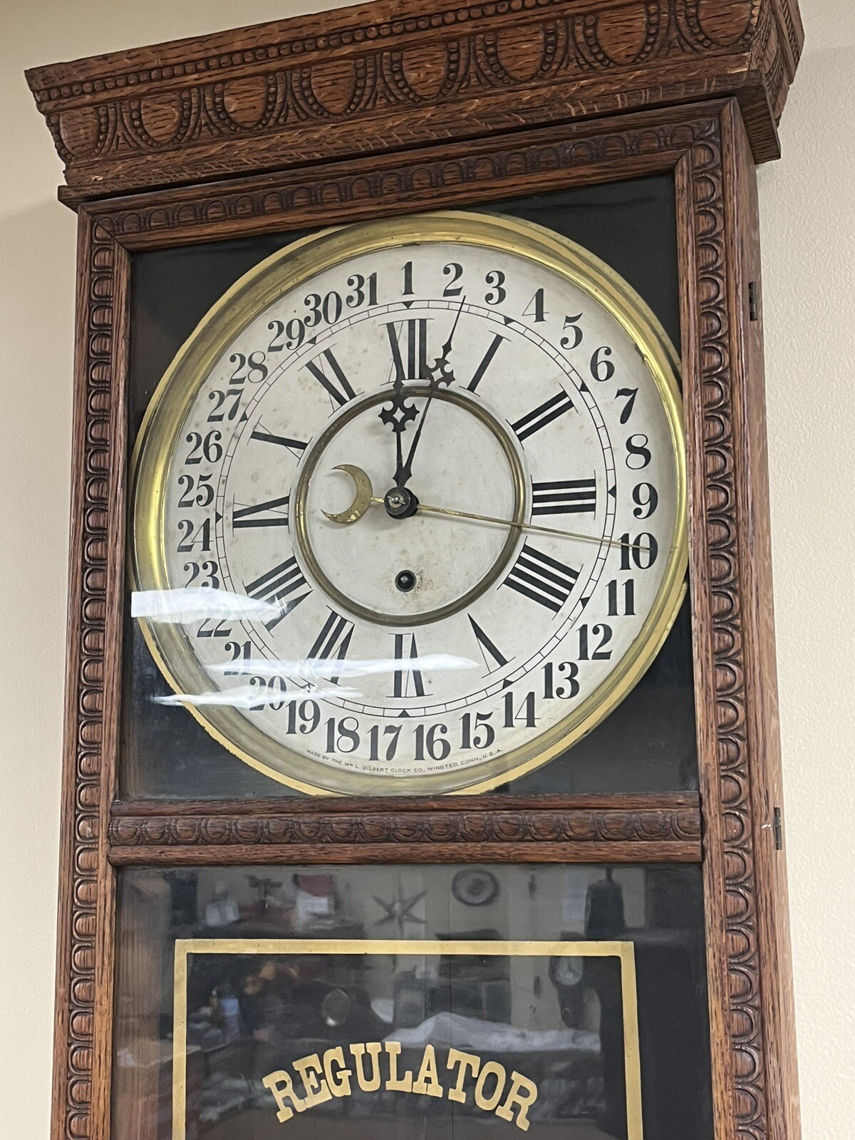 Gilbert Calendar School House Antique Vintage Mechanical Wall Clock eBay