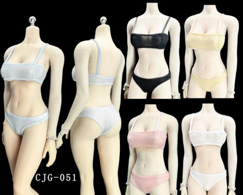 CJG-051 Elastic Ultra-thin 1/6 Female Underwear Bra+ Panties Model for 12'' tbl - Picture 1 of 5