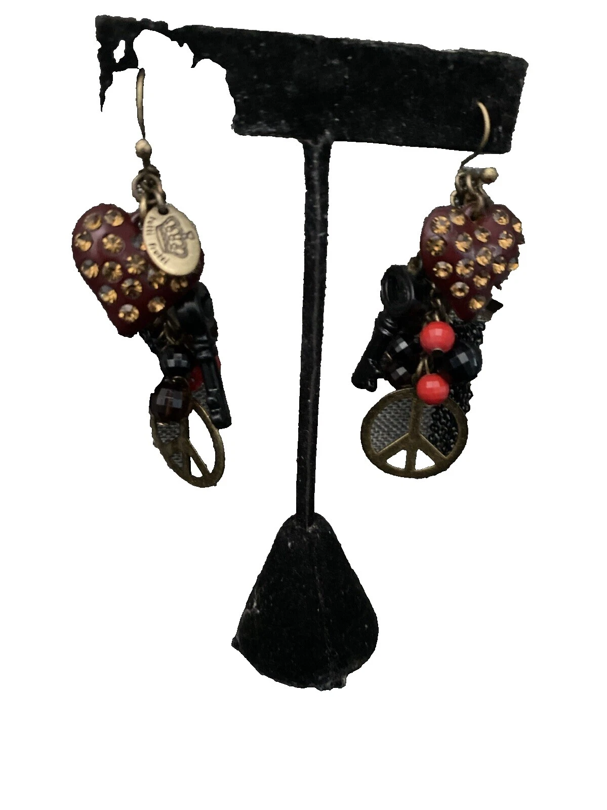 Bronce Lucite Cristal Pendientes de Moda