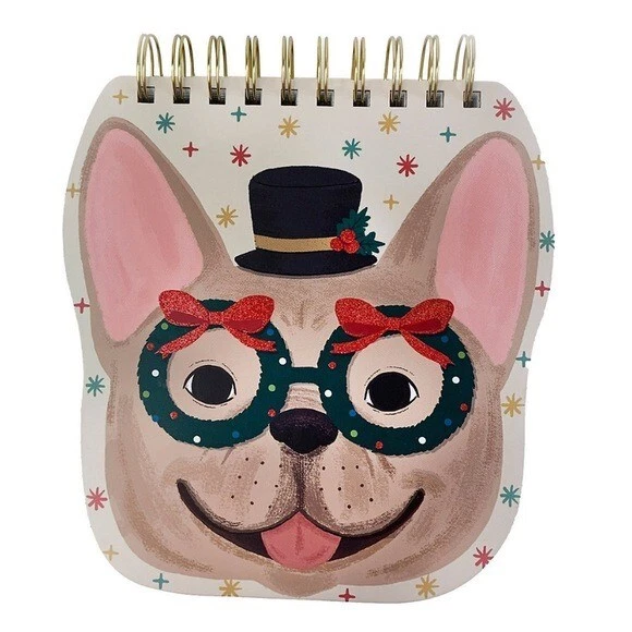 Punch Studio Wreath Dog Christmas Spiral Notepad Stationary Gift Office - Image 4 of 4