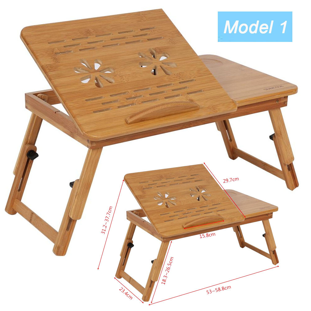 Adjustable Folding Laptop Table Stand Sofa Bed Tray Notebook Study Reading Desk