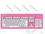 miniatura 1  - Pink &amp; White 104-Key USB de impresión de gran teclado resistente a vertidos de alambre