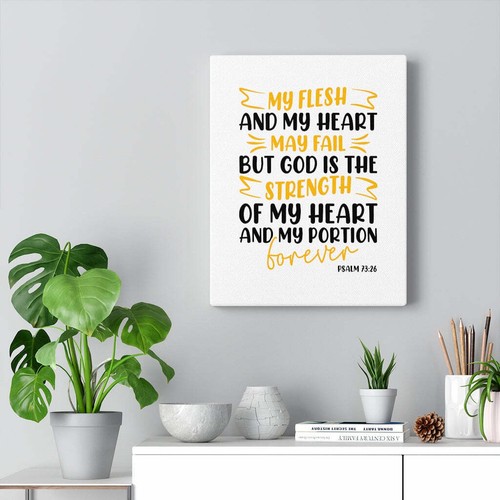  Psalm 73:26 God Is The Strength Bible Verse Canvas Christian Wa - Picture 2 of 16