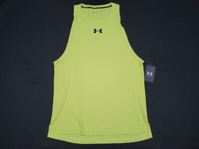 Under Armour Mens UA Baseline Cotton Tank Top Gym Shirt  1361901-743 Lemon