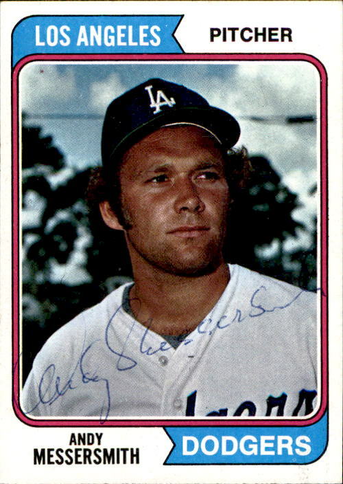 Andy Messersmith Los Angeles Dodgers 1974 Topps Autographed
