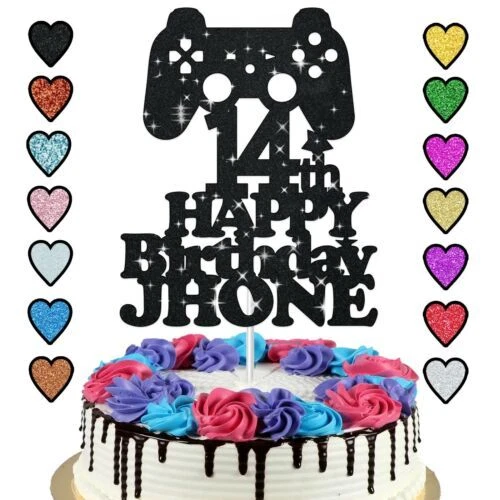 Black Video Games Cake Toppers & Cupcake Picks