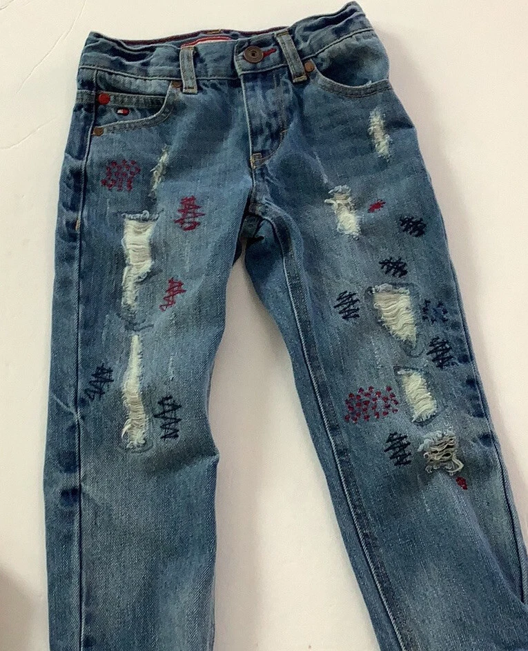 Tommy sales embroidered jeans