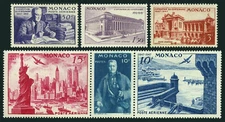 MONACO #203, C16-C20 Mint NH 1947 Philatelic Exhibition. Franklin Roosevelt