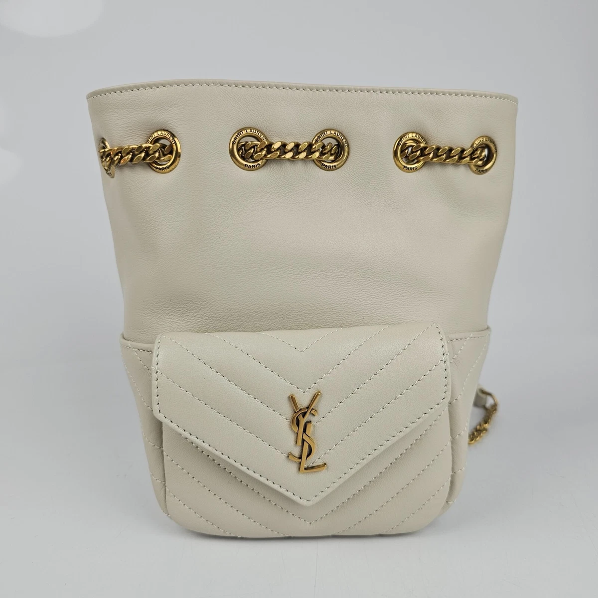 Saint Laurent Nano Bucket Bag in Crema Soft