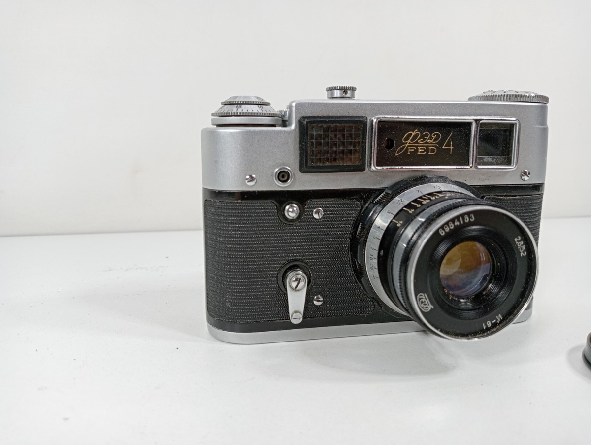 FED 4 Vintage USSR Soviet Rangefinder 35mm Camera + Lens Industar