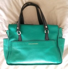 Diane Von Furstenberg - Voyage - Green Colorblock Leather Satchel 478