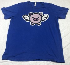 Bella Canvas Bella Pig Angel Graphic T Shirt Blue Size Medium Short Sleeve