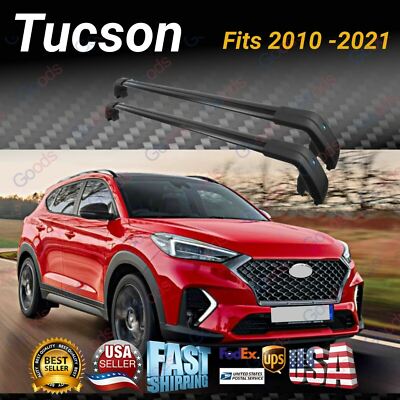 Fits Hyundai Tucson 2010-2021 Black Roof Rack Baggage Luggage Cross Bar Crossbar
