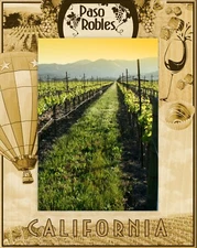 Paso Robles California Laser Engraved Wood Picture Frame Portrait (3 x 5)