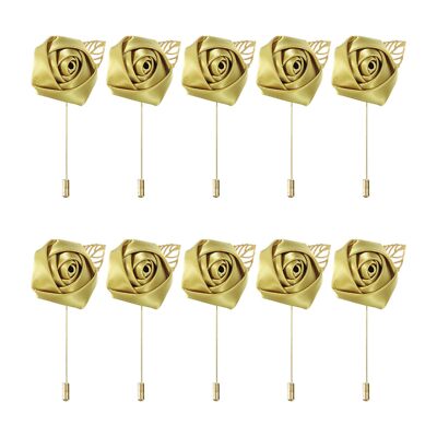 10 Pcs Groom Boutonnieres Rose Boutonnieres Pins 2''x3.5'' for Men Wedding Cere...