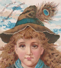 1880's  PHILADELPHIA PA TRADE CARD, STRAWBRIDGE & CLOTHIER, PRETTY GIRL  *107
