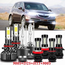 For 2007-2013 Acura MDX 8Pcs Front LED HID Headlight Daytime Fog Light Bulbs Kit