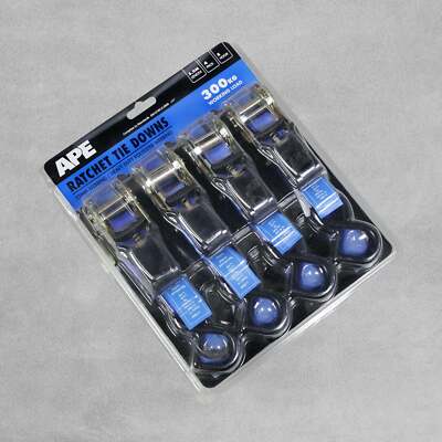 APE - Ratschenzurrrrgurte - 300 kg Belastung / 5 m Länge / 25 mm Gurtband - 4er Pack