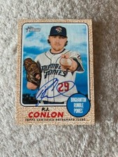 P.J. CONLON 2017 Topps Heritage Real One AUTO NY METS Rookie RC SP PJ Card 