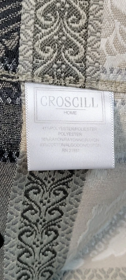 Cortina de ducha de tela de lujo Croscill beige negro dorado barroco jacquard floral Foto 4 de 4