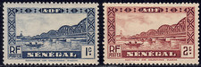 1935-40 Senegal - SC# 142-143 - Faidherbe Bridge, St. Louis - 2 Different - M-H