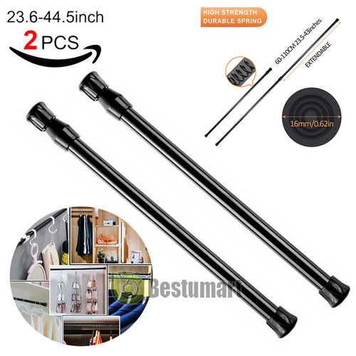 Adjustable Length Spring Metal Tension Curtain Rod for Window Kitchen,Bathroom - Picture 5 of 30