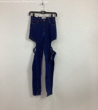 NWT Angel Girls Buckle Cut Out High Rise Blue Jeans Size 5