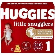 Huggies Little Snugglers Disposable Baby Diapers, Size 1, 210 Count 