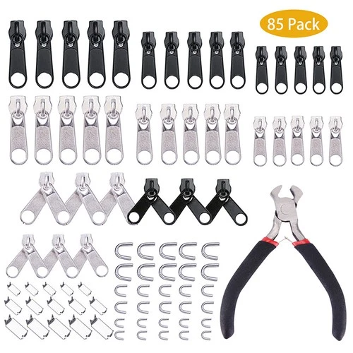 85Pcs Fix Zipper Zip Slider Repair Instant DIY Kit Removable Rescue Replacement - product listing photo