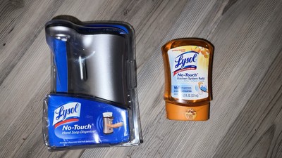 Lysol No-Touch Hand Soap Dispenser And Soap  Sparkling Tangerine 8.5oz Refill