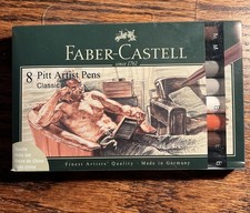 Faber Castell Pitt Artist Pens, Classic Set, India Ink NEW LOOK