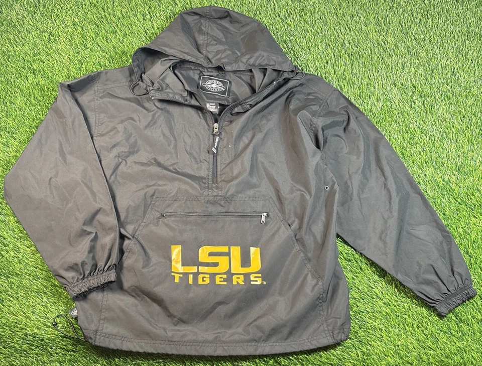 Charles River 服装 LSU 老虎风衣带帽 M 码黑色 — 第 2/4 张图片