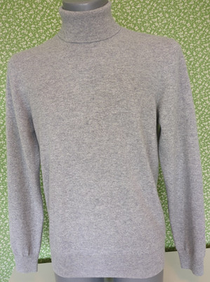Todd & Duncan Pure Scottish Cashmere Soft Grey Fine Knit Men's Polo Size L