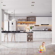 Extra Wide Baby Gate, 30" Tall 142" Wide Configurable Baby Gate Fireplace Saf...