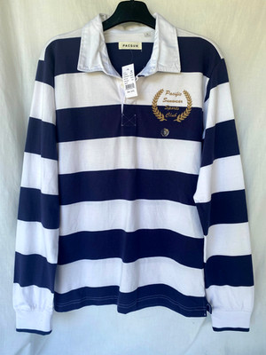 PACSON PACIFIC SUNWEAR..SKATER..LONG SLEEVE..MEN'S..STRIPED..POLO..SHIRT..NWT..S