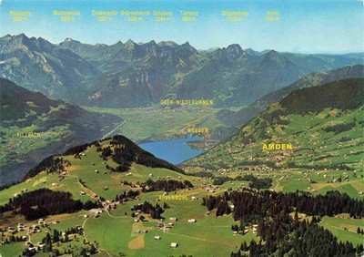 Amden Walensee SG am Walensee Linthebene Glarner und Schwyzer Alpen Fliegeraufna