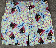 Vintage MAUI AND SONS Mens Shorts Surf Swim Trunks Sz M 80s AOP Bel-Air