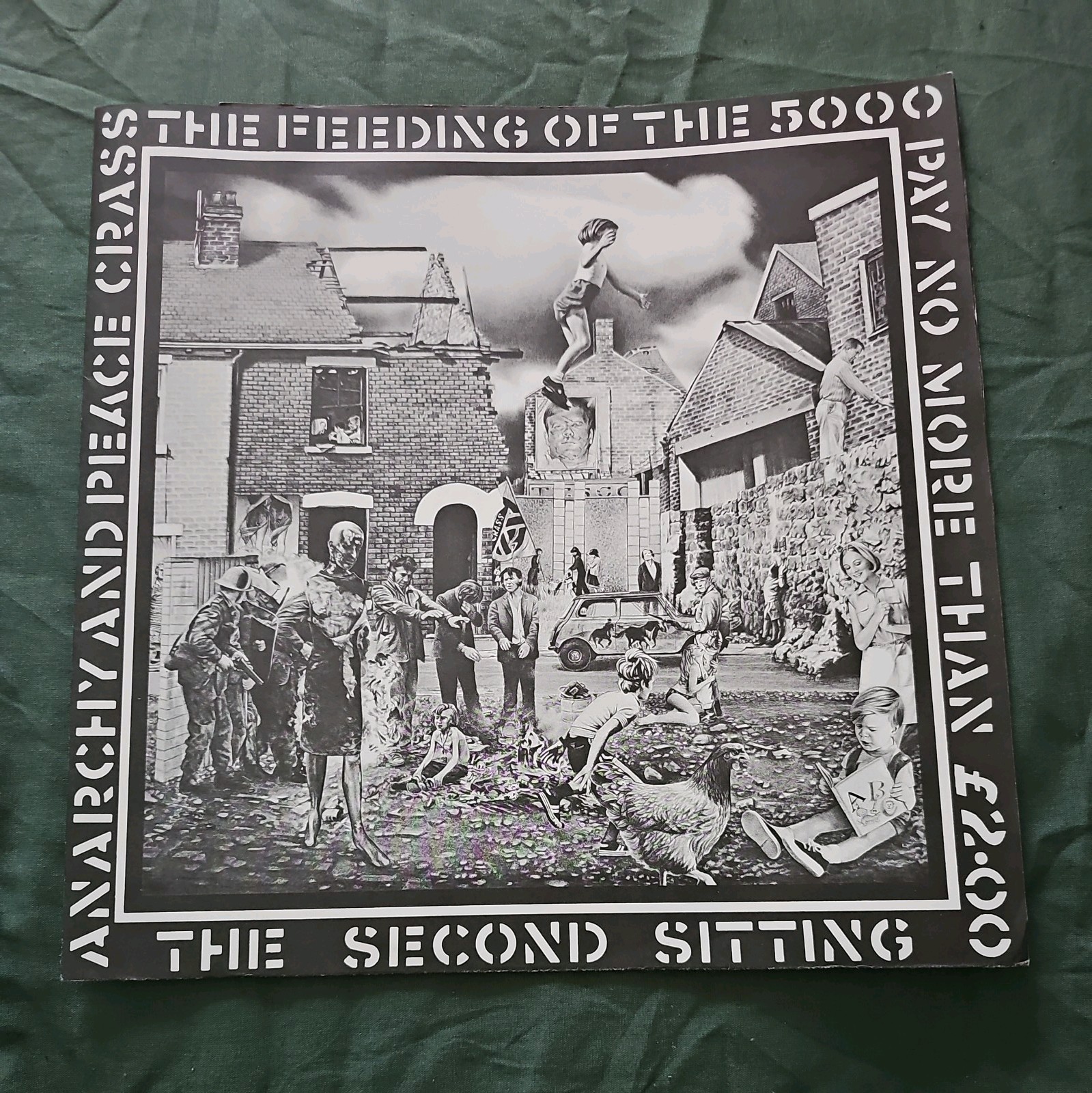 Crass Feeding Of The 5000 UK LP Reissue Early Pressing 1980 Fold Out Poster Slv.