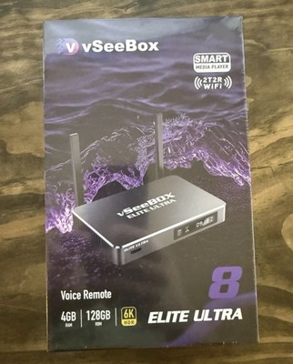 2026 vSeeBox Elite Ultra 8 Smart Media Box,  21+ apps, 4 Way Viewing, User DVR
