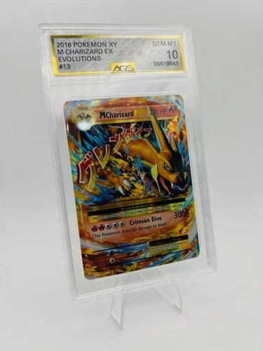 M CHARIZARD EX 13/108 HOLO - 2016 POKEMON TCG - XY EVOLUTIONS - AGS 10 GEM-MT