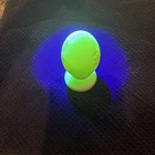 Fenton Roses on Custard Vaseline Glass Egg - Glows Under UV Light