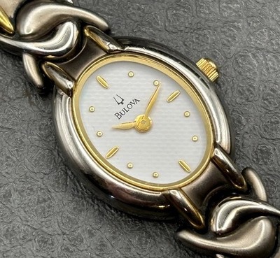 Bulova Two-Tone Gold and Silver Bangle Watch Vintage Bulova 5.75 main image 4