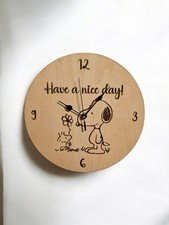 Snoopy Wanduhr aus Holz, ca 30cm incl. Uhrwerk und Zeiger