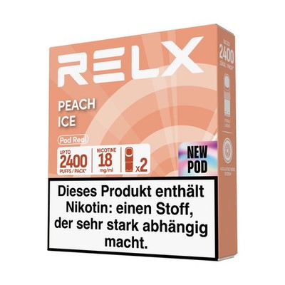 RELX POD REAL Peach Ice 18mg/ml Nikotin à 2 Pods