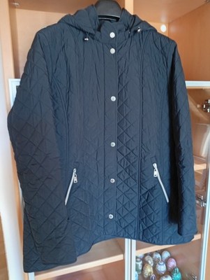 *Fuchs Schmitt *leichte Steppjacke mit Kapuze Gr46 . Schwarz Br.W.-63,5 cm)