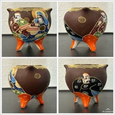 Victorian Japanese Satsuma Porcelain Sugar Bowl Antique 3.25” Tea Set