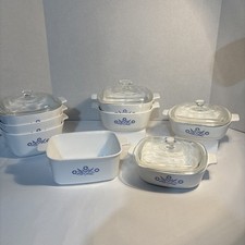 12 Pc Vtg Corning Ware Blue Cornflower. P-4-B,(2)P-1-B,(2)P-1 1/2-B,(3)P-1 3/4-B