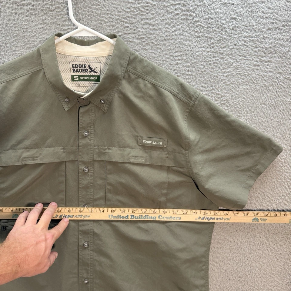 Eddie Bauer Shirt Adult XL Green Rainer Ripstop Vented UPF 50+ Moisture Wicking - Image 3 of 4